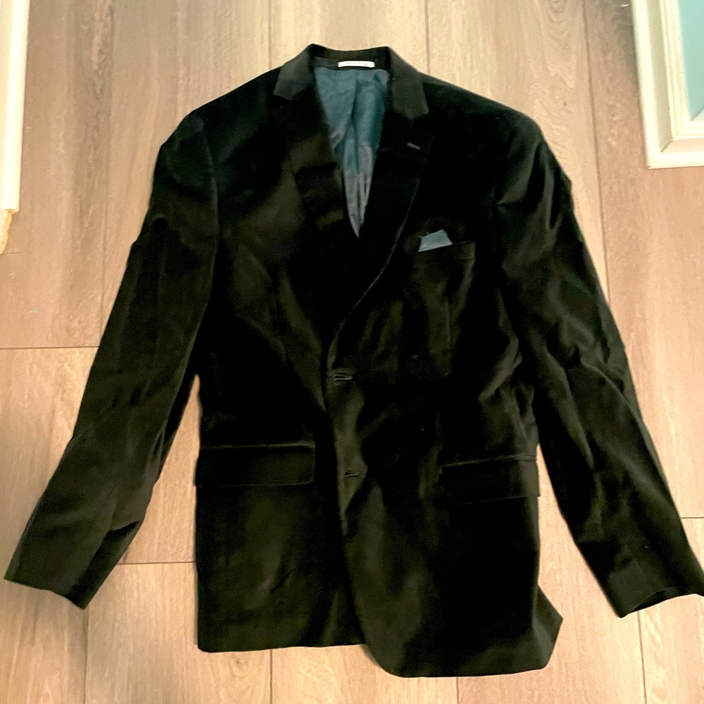 Alfani velvet slim blazer dark green